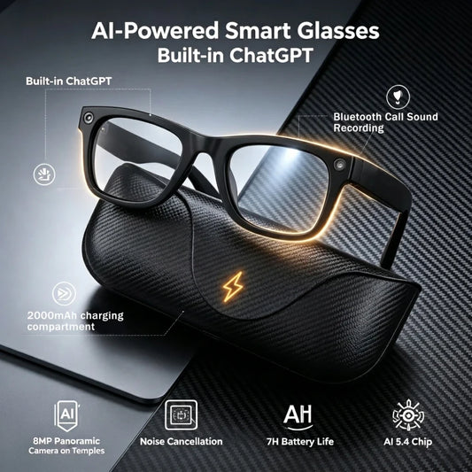 AI Smart Glasses NEW MT5 Ultra Real-time Translation Glasses 800W Pixel Camera Photo Video Recording Smart Wearable Devices