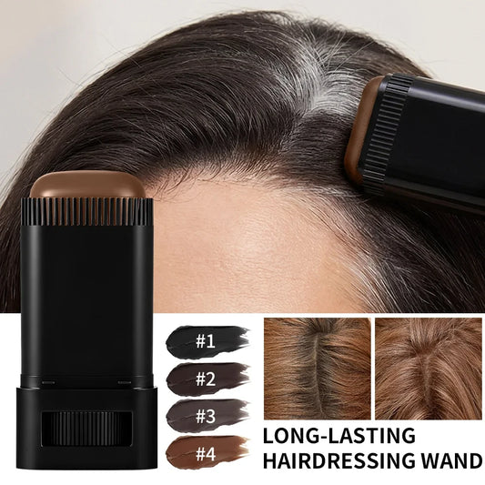 2in1 Hair Dye Stick with Comb Black Brown Coffee Long Lasting Temporary Hair Coloring Covered White Hairs Hairline Pen Washable