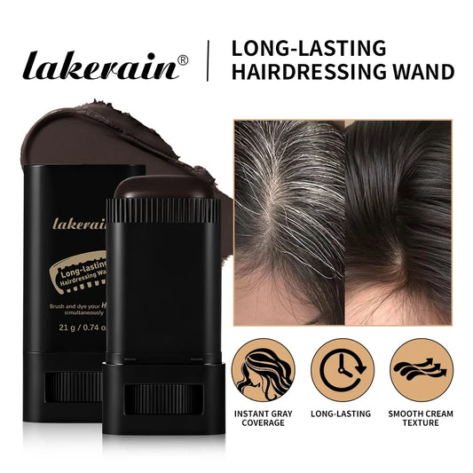 2in1 Hair Dye Stick with Comb Black Brown Coffee Long Lasting Temporary Hair Coloring Covered White Hairs Hairline Pen Washable