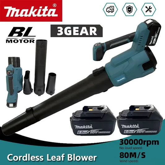 Makita Cordless Leaf blower 3-Speed Cannon Blower Super Powerful For Leaf Snow Dust Cleaning Blowing Power Tool For 18V Battery
