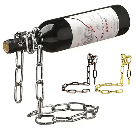 Magical Suspension iron Chain Wine Racks One Bottle Wine Display Racks Stand Holder Dining room Kitchen cellar Bar Decoration
