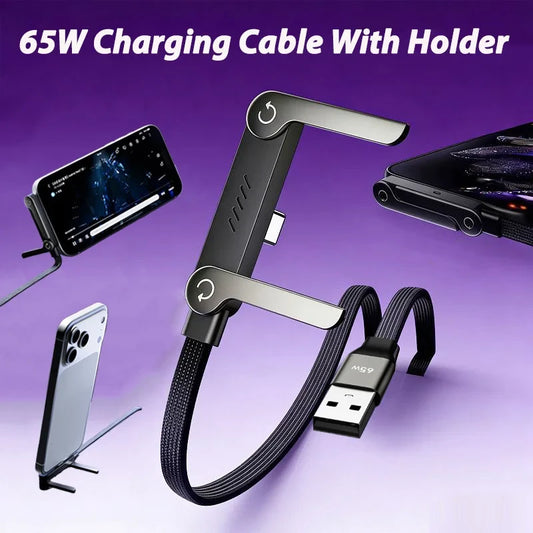 Cable de carga rápida con soporte para teléfono